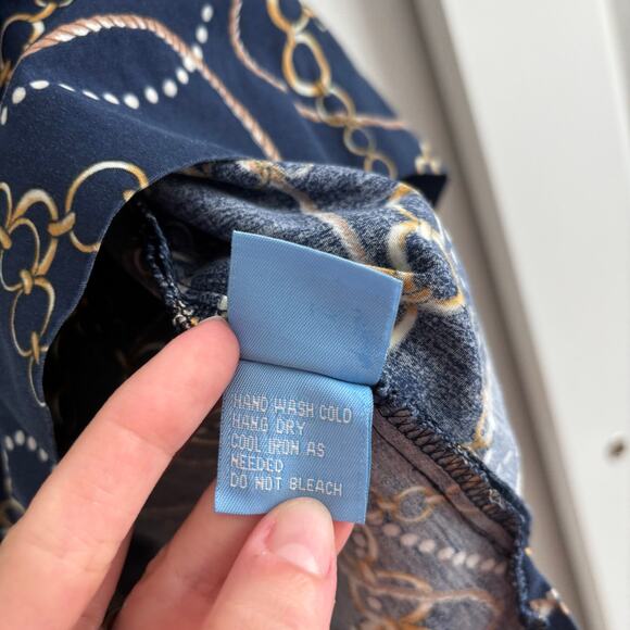 J McLaughlin Women’s Gold Chain Link Shift Dress 4 Nautical Coastal Classic - Picture 4 of 11